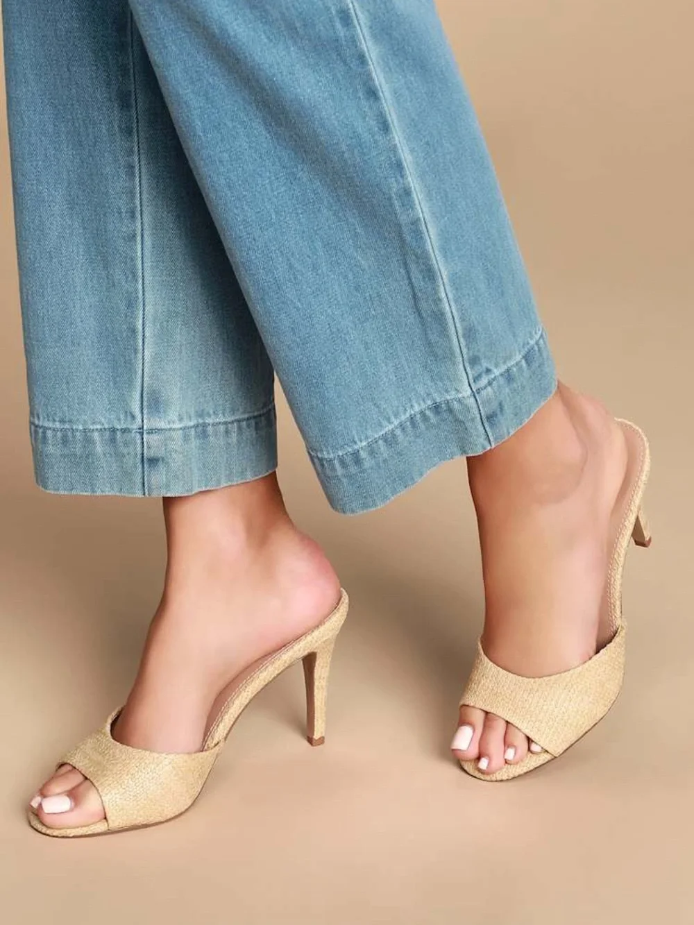 Steve Madden Erin Natural Raffia High Heel Sandals Size 8.5